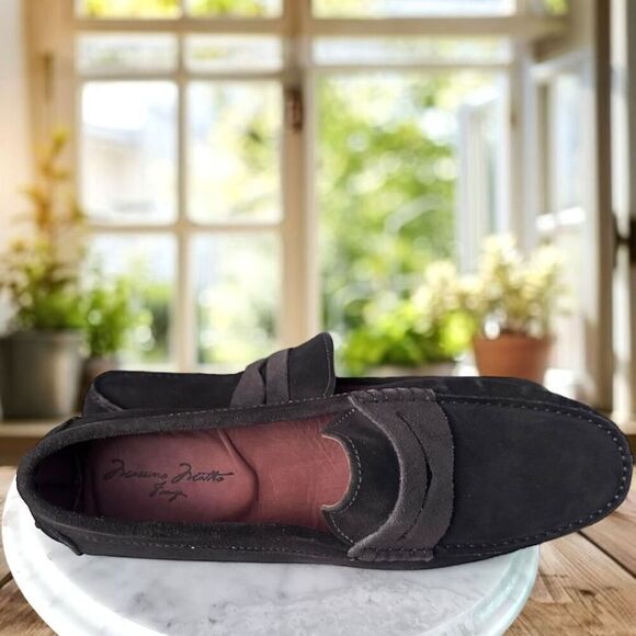 Massimo Matteo Leather Nubuck Suede Penny Driver Slip On main image 12